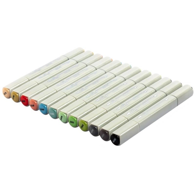 Набор спиртовых маркеров Vista-Artista Style "Манга-Яркие тона" 12 цветов купить в магазине маркеров ArtCraft.Space с доставкой