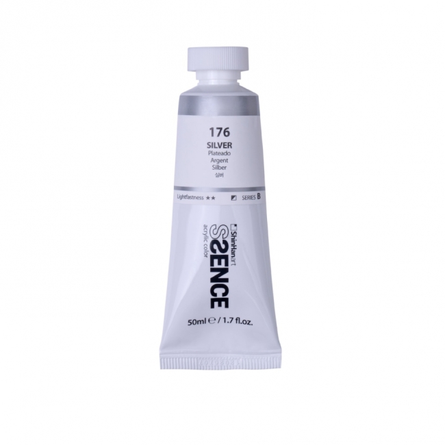Краска акриловая ShinHan Ssence туба 50мл №176 Серебряный Краска акриловая ShinHan Ssence туба 50мл №176 Серебряный