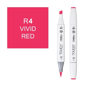 Маркер двухсторонний спиртовой  TOUCH TWIN BRUSH R4 Красный яркий