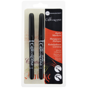 Набор маркеров Manuscript Italic M/EB черный 2шт блистер,
