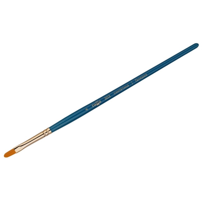 Кисть художественная синтетика Гамма "Галерея", плоскоовальная №4, короткая ручка Кисть художественная синтетика Гамма "Галерея", плоскоовальная №4, короткая ручка