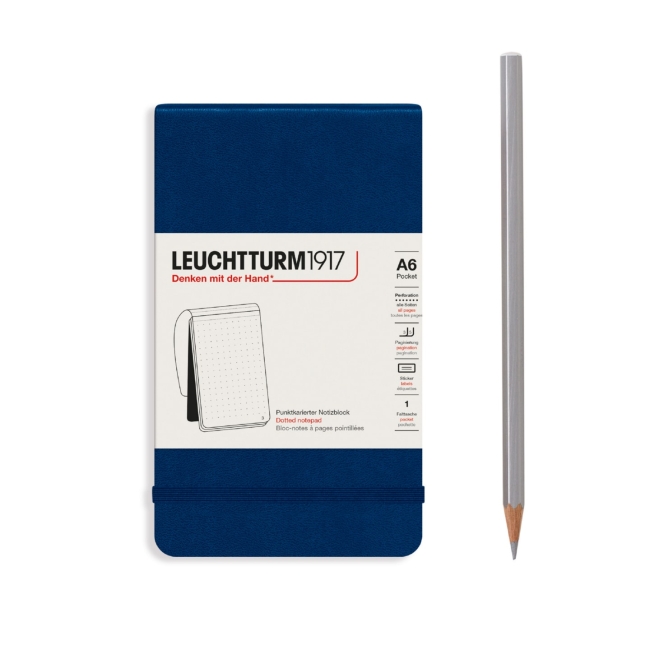 Блокнот Leuchtturm1917 Portrait Pocket A6 (9x15см.) 80г/м2 - 184 стр. в точку, твердая обложка, цвет: Синий Неви
