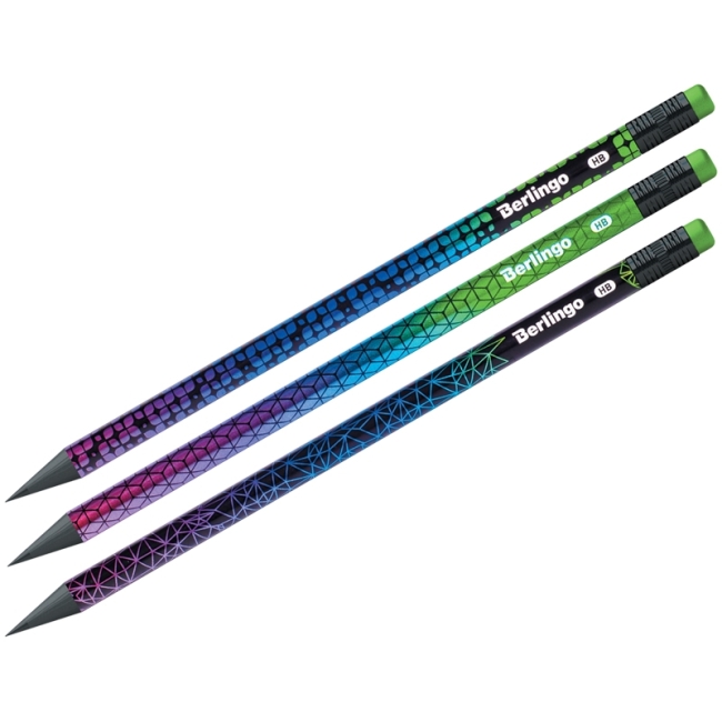 Карандаш ч/г Berlingo "Skyline" HB, черное дерево, круглый, заточен., с ластиком, ассорти Карандаш ч/г Berlingo "Skyline" HB, черное дерево, круглый, заточен., с ластиком, ассорти