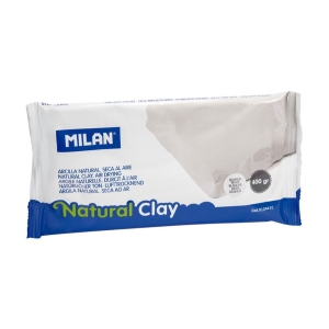 Глина для лепки MILAN застывает на воздухе цвет белый 400г в пластиковой упаковке