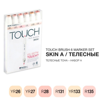 Купить набор маркеров для скетчинга Touch Brush 6 штук телесные цвета в магазине товаров для скетчинга ArtCraft.Space с доставкой по РФ