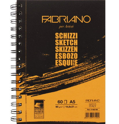 Альбом для зарисовок Fabriano Schizzi с мелкозернистой бумагой на спирали А5 / 60 листов / 90 гм купить в художественном магазине ArtCraft.Space с доставкой по РФ и СНГ