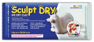 Глина для моделирования 1000g белая Sculpt Dry, MUNGYO