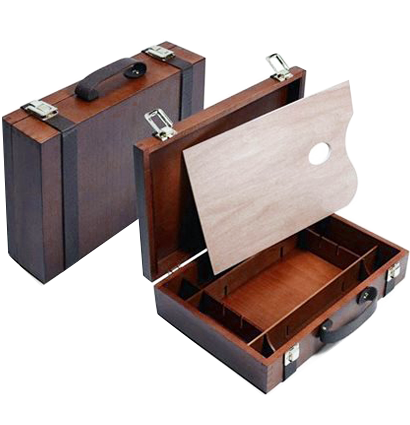 Этюдный ящик Capelletto с палитрой и кожаными ремешками деревянный для художников из ореха 22х33 см купить в художественном магазине Аьберт Мольберт с доставкой по РФ и СНГ