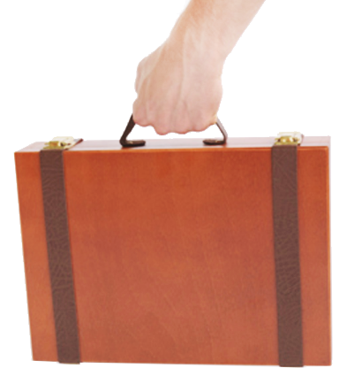 Ящик художника из ореха с кожан. ремешками/22х33 см