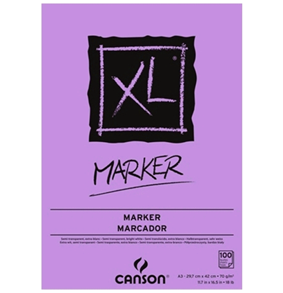 Бумага для спиртовых маркеров Canson XL Marker А3 / 100 листов / 70 гм купить в магазине маркеров и товаров для скетчинга ArtCraft.Space