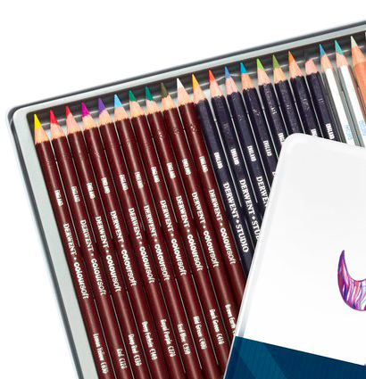 Набор цветных карандашей Colour Collection Derwent 20 цветов разных серий в пенале купить в художественном магазине ArtCraft.Space с доставкой по РФ и СНГ