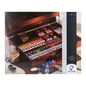 Набор масляных красок Van Gogh Максимальный 34цв*20мл + аксессуары в деревянном коробе