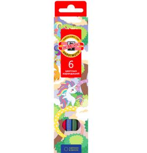 Карандаши цветные Koh-I-Noor "Волшебный лес", 06цв., заточен., картон, европодвес