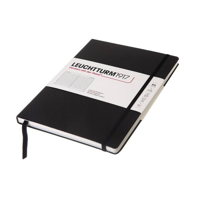 Блокнот Leuchtturm1917 Composition B5 (17.8x25.4см), 80г/м2 - 109л.в линейку твердая обложка, цвет: Черный