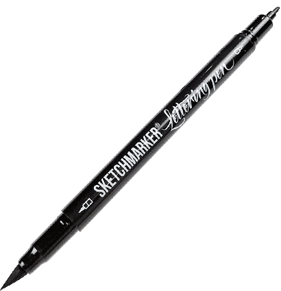 Брашпен для леттеринга Sketchmarker Lettering Pen черный два пера купить в магазине ArtCraft.Space с доставкой по всему миру