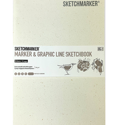 Скетчбук Sketchmarker Marker & Graphic Line универсальный солнечные искры с мягкой обложкой 17х25 см / 16 листов / 180 гм купить в магазине ArtCraft.Space с доставкой