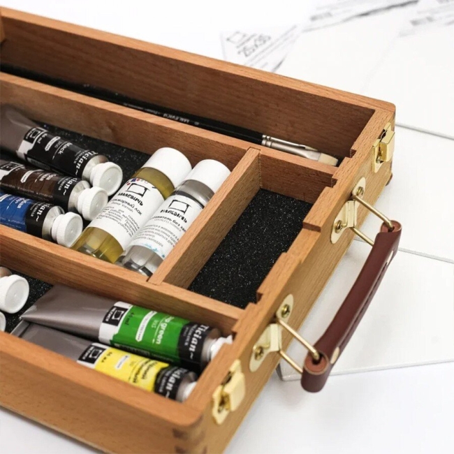 Набор для живописи с масляными красками Tician Малевичъ 7 цветов с этюдником и аксессуарами купить в художественном магазине ArtCraft.Space с доставкой по всему миру Набор для живописи с масляными красками Tician Малевичъ 7 цветов с этюдником и аксессуарами купить в художественном магазине ArtCraft.Space с доставкой по всему миру