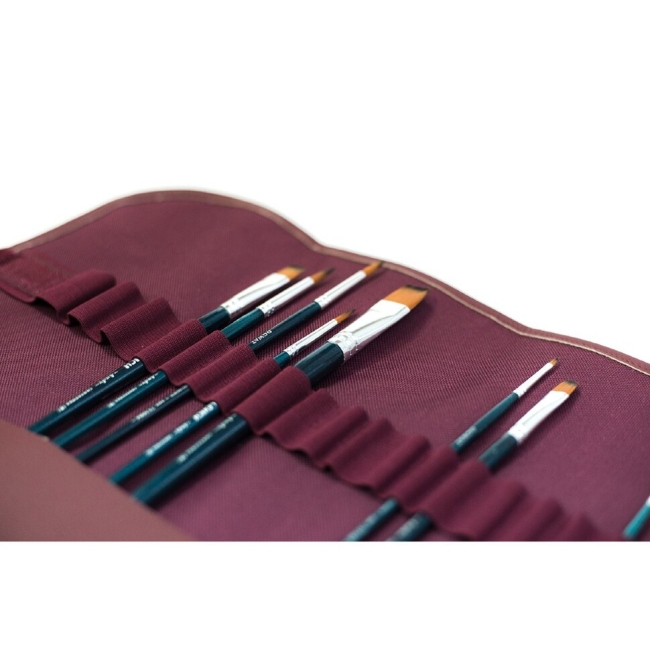 Пенал-свиток Малевичъ бордовый для кистей и других художественных принадлежностей купить в художественном магазине ArtCraft.Space с доставкой по всему миру