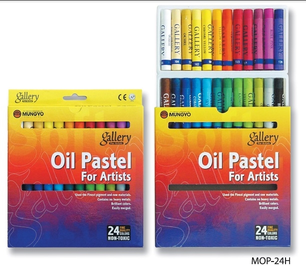 Пастель масляная круглая художественная 24 цвета в подвесной картонной коробке