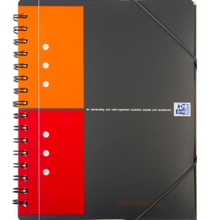 Бизнес-тетрадь OXFORD International MeetingBook A5+ 80л клетка папка с 3 клапанами спираль пластико.