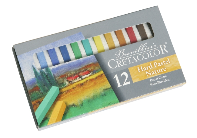 Набор сухой пастели для пейзажей "NATURE", размер пастели 7х7, длина пастели 72 мм, 12 цветов, картонная коробка