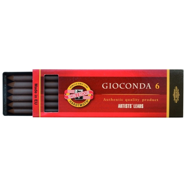 Сепия Koh-I-Noor "Gioconda", коричневая темная, стержень, 5,6мм, 6шт. пластик короб Сепия Koh-I-Noor "Gioconda", коричневая темная, стержень, 5,6мм, 6шт. пластик короб