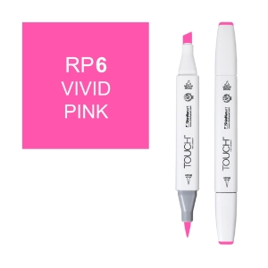 Маркер двухсторонний спиртовой  TOUCH TWIN BRUSH RP6 Розовый яркий