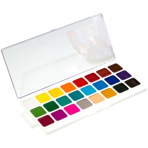 Акварель Гамма "Классическая", медовая, 24 цвета, без кисти, пластик. упак., европодвес