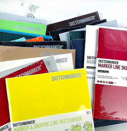 Скетчбук Sketchmarker Marker & Graphic Line универсальный тыквенный с мягкой обложкой 17х25 см / 16 листов / 180 гм купить в магазине ArtCraft.Space с доставкой