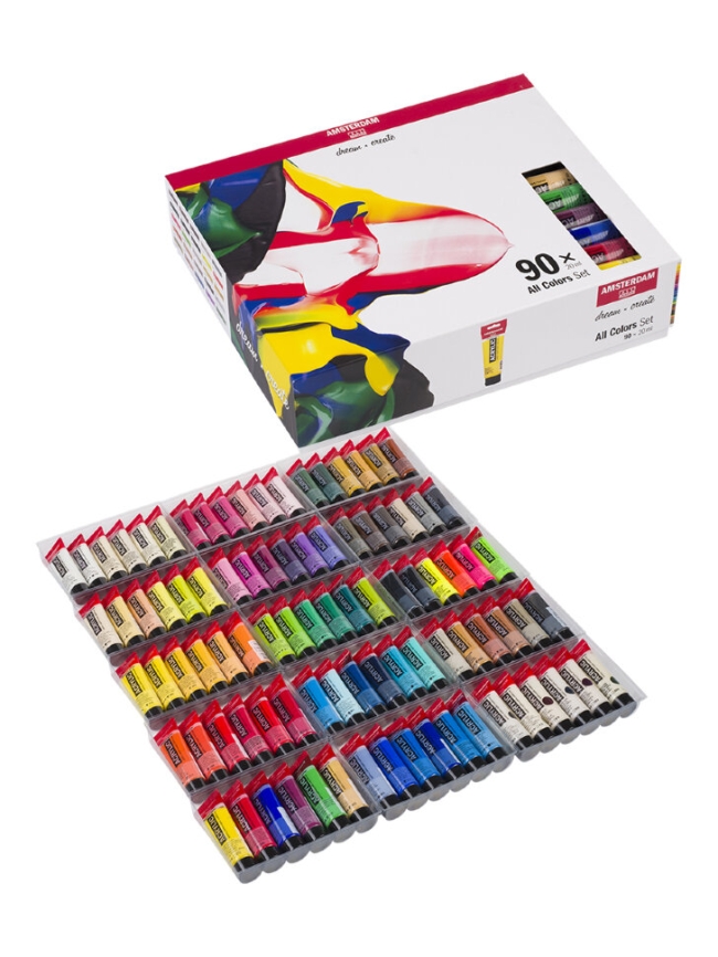 Набор акриловых красок Amsterdam Standard Series 90 цветов в тубах 20 мл купить в художественном магазине ArtCraft.Space с доставкой
