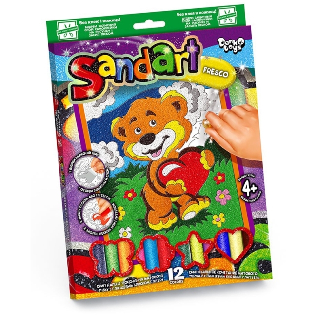 Фреска-картина из песка Danko toys "Sand Art. Мишка 2", картонная коробка