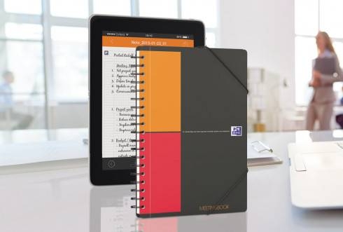 Бизнес-тетрадь OXFORD International MeetingBook B5 80л клетка двойная спираль папка с 3 клапанами пл