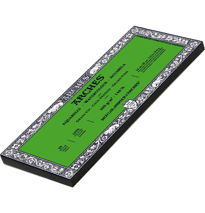 Arches Aquarelle Fin блок бумаги для акварели из хлопка 15х30см / 20 листов / 300 гм (среднезернистая) купить в художественном магазине ArtCraft.Space с доставкой по РФ и СНГ