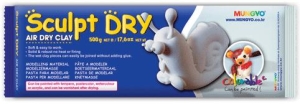 Глина для моделирования 500g белая Sculpt Dry, MUNGYO