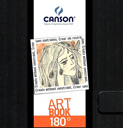 Скетчбук Canson Art Book 180° черный для зарисовок на застежке А5 / 80 листов / 96 гм купить в художественном магазине ArtCraft.Space с доставкой по РФ и СНГ