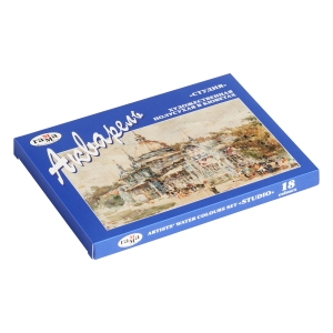 Акварель художественная Гамма "Студия", 18цв., кюветы, картон. упаковка Акварель художественная Гамма "Студия", 18цв., кюветы, картон. упаковка