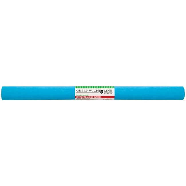 Бумага крепированная Greenwich Line, 50*250см, 32г/м2, голубая, в рулоне