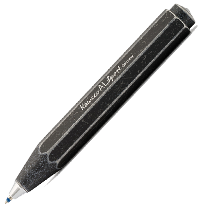 Ручка шариковая KAWECO AL Sport Stonewashed 1.0мм черный состаренный корпус,