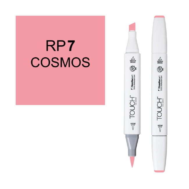 Маркер двухсторонний спиртовой  TOUCH TWIN BRUSH RP7 Розовый космос