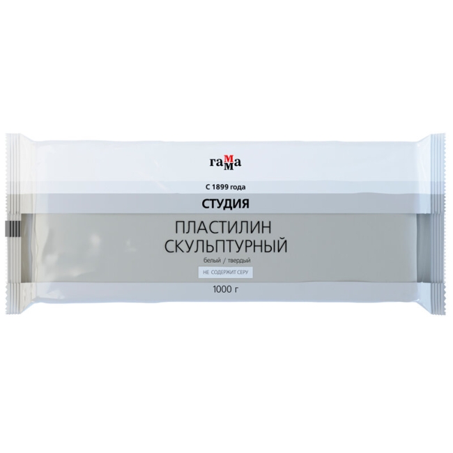 Пластилин скульптурный Гамма "Студия" профессиональный белый твердый 1кг купить в художественном магазине ArtCraft.Space с доставкой по всему миру
