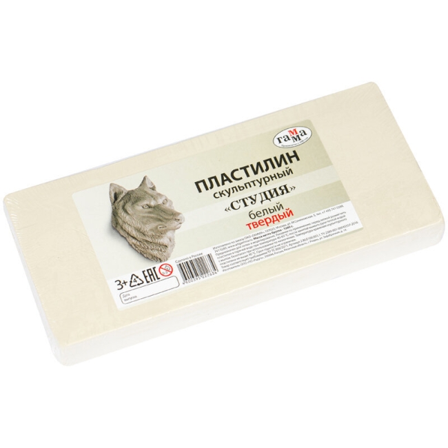 Пластилин скульптурный Гамма "Студия" профессиональный белый твердый 1кг купить в художественном магазине ArtCraft.Space с доставкой по всему миру