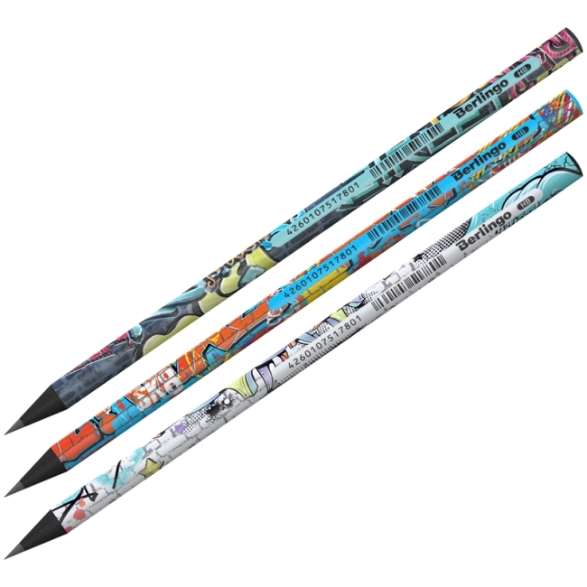 Карандаш ч/г Berlingo "Street Art" HB, круглый, черное дерево, заточен Карандаш ч/г Berlingo "Street Art" HB, круглый, черное дерево, заточен