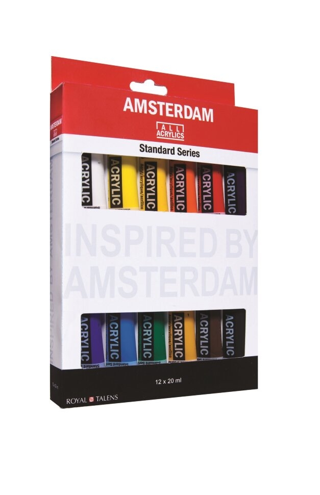 Набор акриловых красок Amsterdam Standard Series 12 цветов в тубах 20 мл купить в художественном магазине ArtCraft.Space с доставкой по всему миру