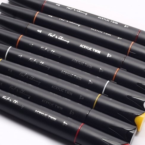 Fat&Skinny BRIGHT 12 шт набор маркеров акриловых двусторонних