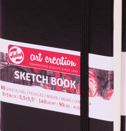 Скетчбук черный для зарисовок Art Creation Sketchbook Royal Talens с резинкой А6 / 80 листов / 140 гм купить в художественном магазине ArtCraft.Space с доставкой по РФ и СНГ