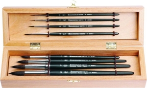 Набор кистей Roubloff №9 белка 8 шт в шкатулке, Набор кистей Roubloff №9 белка 8 шт в шкатулке,