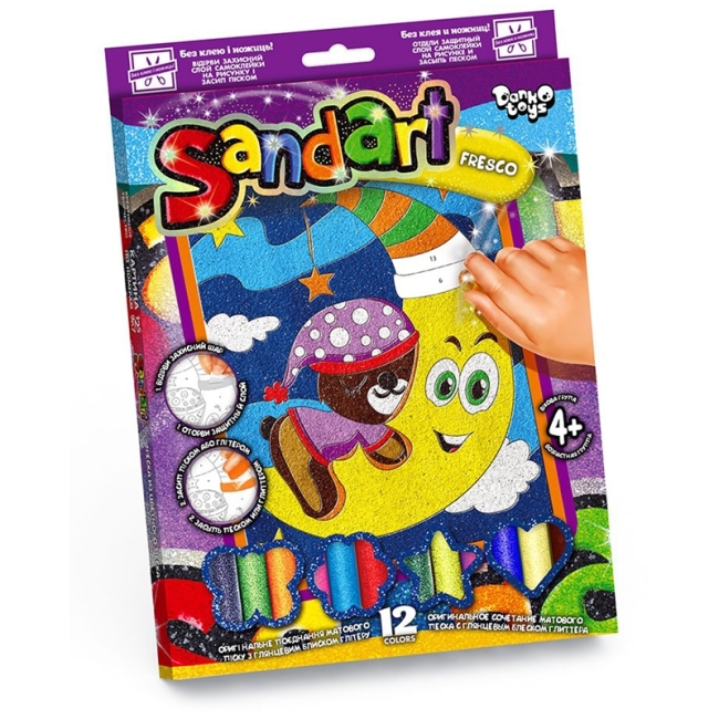 Фреска-картина из песка Danko toys "Sand Art. Мишка", картонная коробка