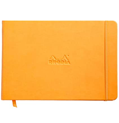 Блокнот Rhodia Webnotebook, 140х110 мм, оранжевый, твердая обложка, точка, 96л, кремовый, 90г/м2, сш,