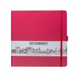 Блокнот для зарисовок Sketchmarker 140г/кв.м 20*20cм 80л твердая обложка Маджента Блокнот для зарисовок Sketchmarker 140г/кв.м 20*20cм 80л твердая обложка Маджента