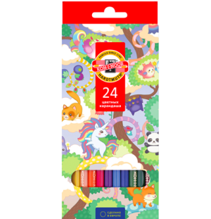 Карандаши цветные Koh-I-Noor "Волшебный лес", 24цв., заточен., картон, европодвес